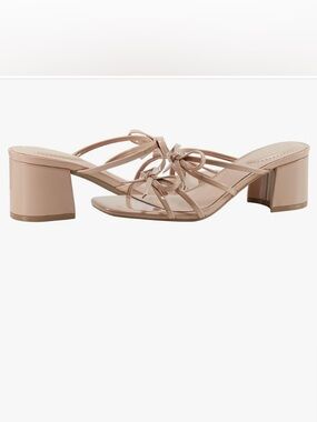 NW Bandolino Blush Strappy Bow Block Heel Sandals